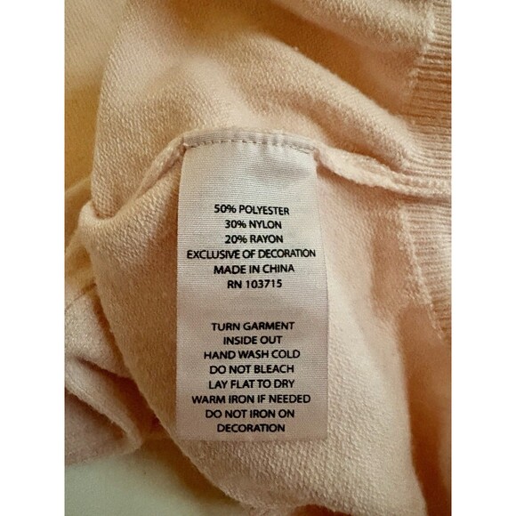 Ladies Feminine Pink Nanette Lepore LS Appliqué & Rhinestones Sweater Size S - Picture 4 of 5